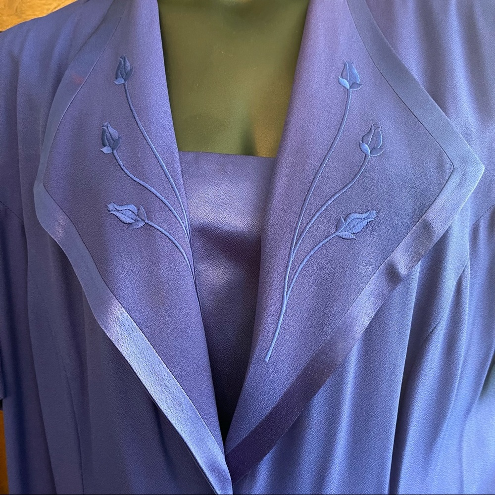 SL Fashions- long blue dress with satin details